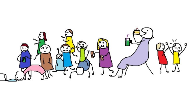 That's me, oblivious, and medi-caking in the midst of carnage.